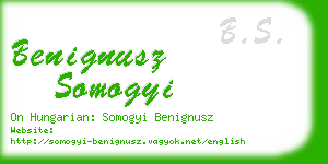 benignusz somogyi business card